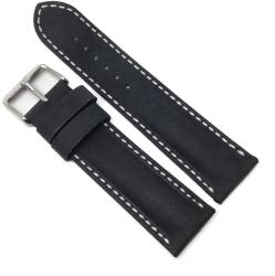Fleurus Curea Ceas „Fleurus Kraft - Piele Robustă de Vițel, Negru Integral (18mm - 24mm) (1EY14D05-BW)