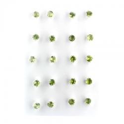  Cercei Olivina cu argint 925 rotunda fatetata 5x5x15 mm idee de cadou - 1 pereche