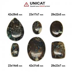  Pandantiv Cupru cu Crisocola si Azurit - 23-42 x 14-31 x 5-7 mm - (L)- 1 Buc