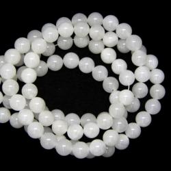 Margele Bijuterii Cuart Laptos Alb Rotund 8 mm
