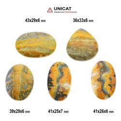 Cabochon Jasp Bumble Bee 36-43 x 25-33 x 6-7 mm