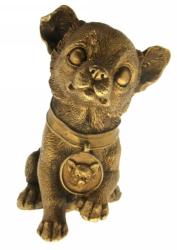 Catel Dragalas cu Zgarda si Medalion - Figurina din Bronz 75 mm