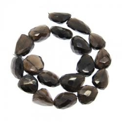 Margele Bijuterii Cuart Fumuriu Neregulat Fatetat 19x16 ~ 23x17 mm