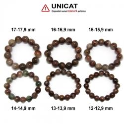  Bratara Cuart cu Rutil Rosu Diametru 58-62 din Margele Rotunde - 12-17, 9 mm