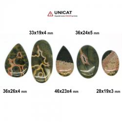  Cabochon Jasp Oceanic 28-46 x 19-26 x 3-5 mm