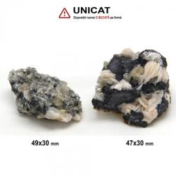 Galena cu Stilbit si Ceruzit Brut Natural - 47-49 x 30 mm - ( XXL) - 1 Buc