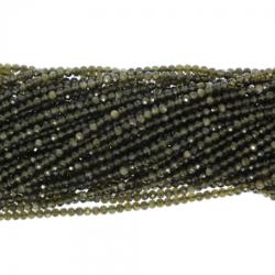 Obsidian Auriu Rotund Fatetat Margele Pietre Semipretioase pentru Bijuterii - 2x2 mm