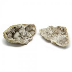  Geoda Cuart Alb Natural - 140x128x67 mm - 1 Pereche