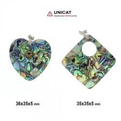  Pandantiv din Scoica Abalon - 35-36 x 35 x 5 mm