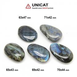 Palm Stone Labradorit Natural - 63-71 x 42-47 mm (XXL) - 1 Buc