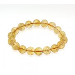  Bratara din Citrin Rotund 11 mm - Diametru 55 mm - Purtator al Abundentei Divine - 1 Buc