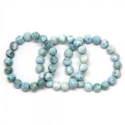  Bratara Milky Larimar Diametru 60 mm Margele Rotunde - 11-11, 9 mm