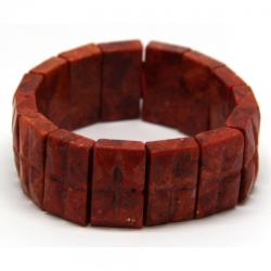  Bratara Coral Rosu, Diametru 60 mm, Dreptunghi - 22 x 13 mm