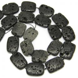  Lava Vulcanica Margele Pietre Semipretioase Dreptunghi - 28-31 x 19-22 x 11 mm