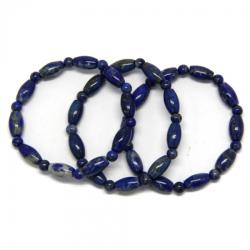  Bratara Lapis lazuli Diametru 54 mm din Margele Tub - 13 x 7 mm - Rotund 6 x 6 mm