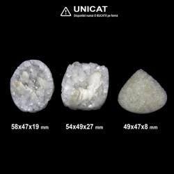 Cabochon din Cuart Alb Druzy de Forma Neregulata- 49-58 x 47-49x 8-27 mm