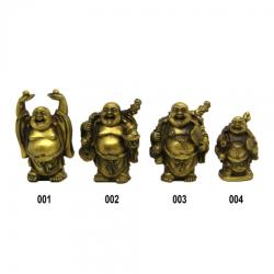  Statuete Buddha Vesel din Bronz 6-7 x 4-4, 5 x 2, 5-3 cm - Aducatoare de Bucurie si Abundenta - 1 Buc