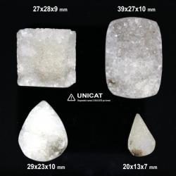  Cabochon Agata Alba Druzy 20-39 x 13-28 x 7-10 mm - Unicat