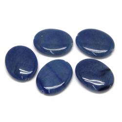  Cuart Albastru Margele Pietre Semipretioase Oval - 41 x 32 mm - 1 Buc