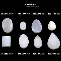 Cabochon Agata Alba Druzy 18-37 x 13-26 x 6-9 mm - Unicat