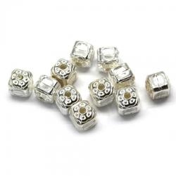  Margele Argint 925 Patrat - 9 x 8 mm - 1 Buc