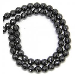  Hematit Margele Pietre Semipretioase Rotund Fatetat - 11-12 mm
