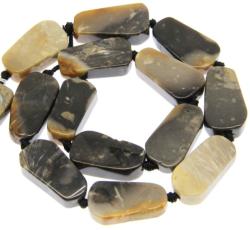  Margele Bijuterii Lemn Fosilizat Dreptunghi Neregulat 26 -33 x 15-17 mm