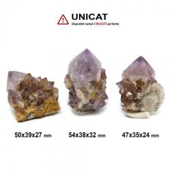 Cristal Natural Cuart Spirit - Ametist Brandberg Cactus Brut - 47-54x35-39x24-32 mm ( XXL ) - Unicat