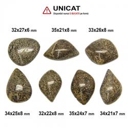 Cabochon Fosil Os de Dinozaur - 32-35 x 21-26 x 6-8 mm