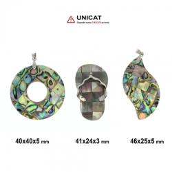  Pandantiv din Scoica Abalon - 40-46 x 24-40 x 3-5 mm