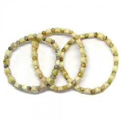  Bratara Opal Galben Diametru 54 mm din Margele Ovale - 7-9 mm - Margea 4 mm