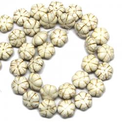  Magnezit Margele Pietre Semipretioase Floare - 18 x 10 mm