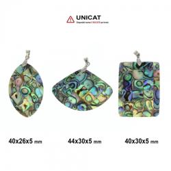  Pandantiv din Scoica Abalon - 40-44 x 26-30 x 5 mm