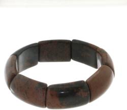  Bratara Obsidian Mahon diametru 61-78 mm, margea dreptunghi 19x0.9 mm