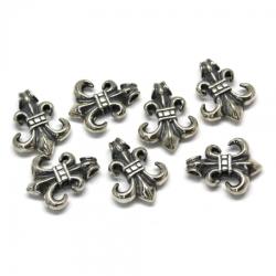  Charm Argint 925 Floare de Crin (Fleur de Lis) -18 x 15 mm - 1 Buc