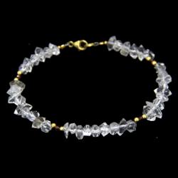 Bratara din Diamant Herkimer si Granat Rotund Fatetat - Inchizator Gold Filled - 5-11 x 3-5 mm