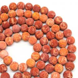Margele Bijuterii Coral Rosu Poros Mat Rotund 22 - 23 x 22 - 23 mm