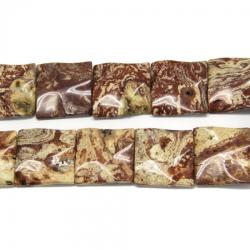 Jasp Zebra Maro Margele Pietre Semipretioase Patrat - 31 x 31 x 7 mm - 1 Buc