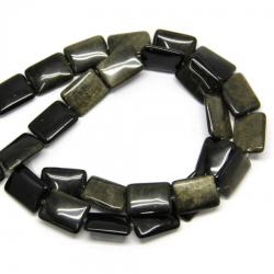  Obsidian Auriu Margele Pietre Semipretioase Dreptunghi - 25x18x5 mm