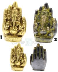  Zeul Ganesha Sculptat in Palma - Statueta din Bronz - 16 x 10 x 5 cm - 1 Buc