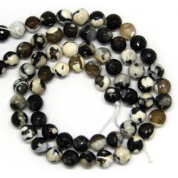 Agata Colorata Negru Margele Pietre Semipretioase Rotunde Fatetate-10 x 10 mm