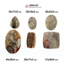  Cabochon Agata Crazy Lace 24-44 x 16-30 x 3-5 mm - Unicat