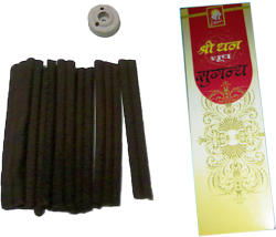  Betisoare Rulat Dhoop Parfumate Shree Dhan Sugandh cu Suport - 50 g - Fumul Bogatiei Parfumate - 1 Set