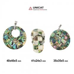  Pandantiv din Scoica Abalon - 35-41 x 24-40 x 3-5 mm