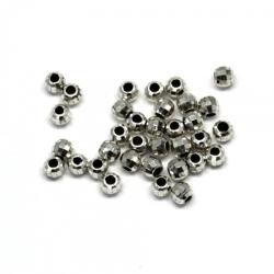  Margele Argint 925 Rotund Fatetat - 3 x 3 mm - 5 Buc