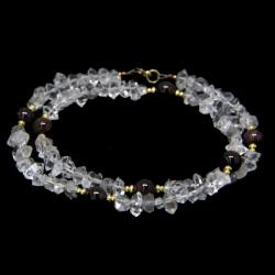  Colier din Diamant Herkimer si Granat Rotund cu Gold Filled - Inchizator Gold Filled