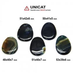  Pandantiv Agata Colorata cu Gaura in Forma de Picatura - 48-53 x 39-42 x 5-7 mm - 1 Buc