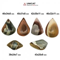  Cabochon Jasp Policrom 39-46 x 24-34 x 7-11 mm - Unicat