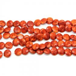 Margele Bijuterii Coral Rosu Disc 18 x 6 mm