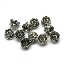  Margele Argint 925 Floare 6 x 4 mm - 2 Buc